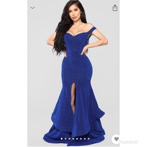 A medium size royal blue dress
